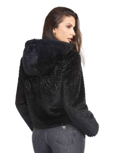 Jakna GUESS Faux Fur Hooded Črna | W3BL50WFSD0