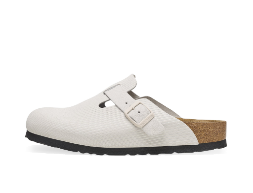 Lifestyle Birkenstock Boston Embossed Corduroy Suede "Antique White" Bela | 1025252/1025270