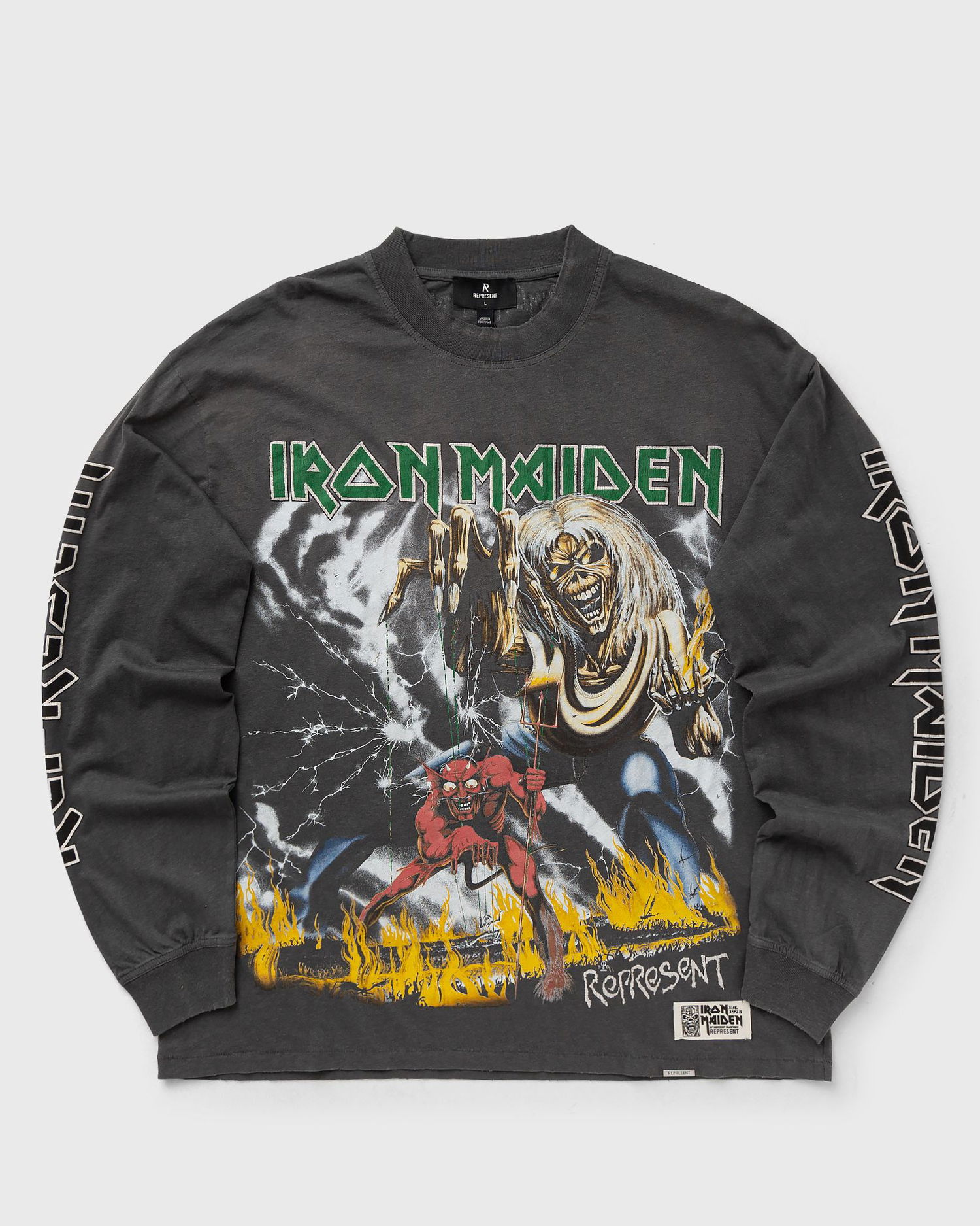 Majica Represent Clo Iron Maiden x Number of the Beast Long Sleeve T-Shirt Siva | MLM100582-46, 0