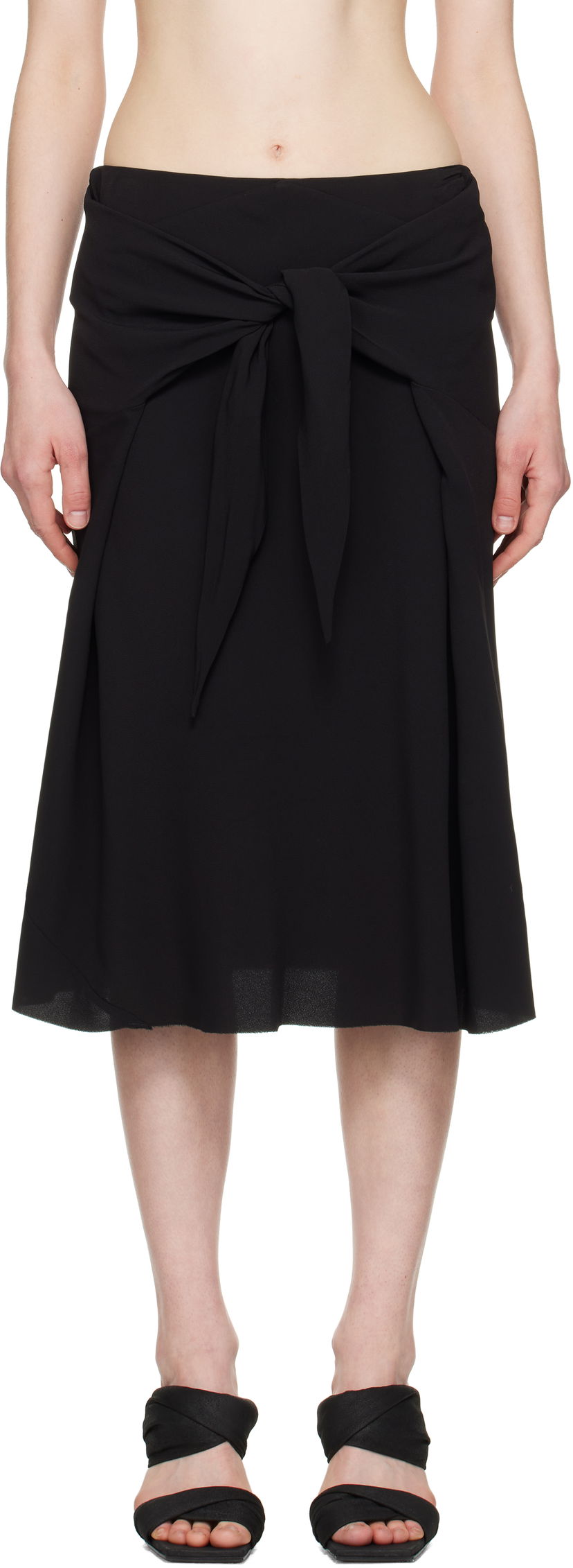 Krila Rick Owens Rick Owens Hollywood Strutter Tie Midi Skirt Črna | RP01E7372 Y