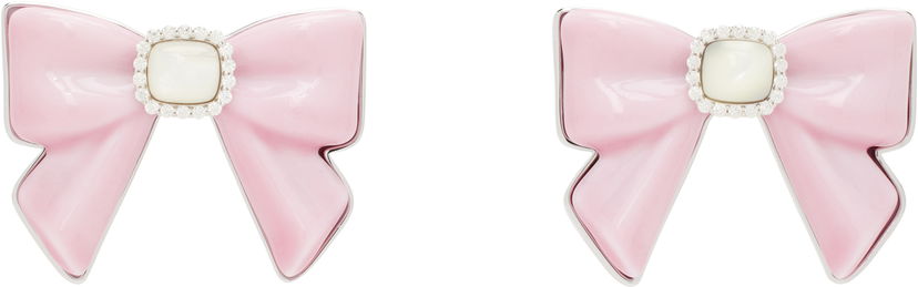 Uhani SHUSHU/TONG YVMIN Edition Bowknot Nacre Earrings Roza | 25622PNK00DN2