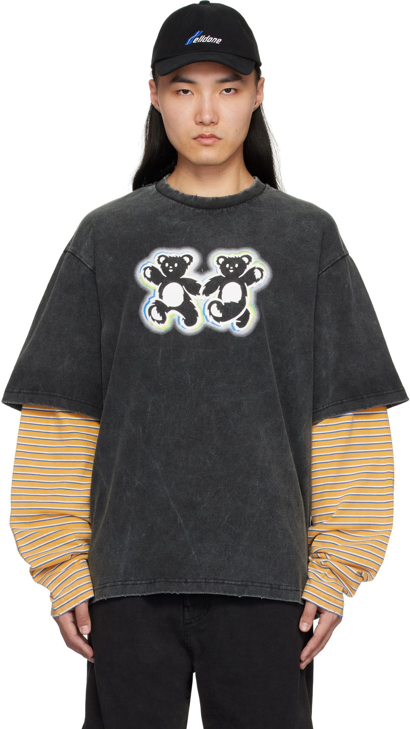Majica We11done We11done Teddy Twins Layered T-Shirt Črna | WD-TT0-25-739-U-BK