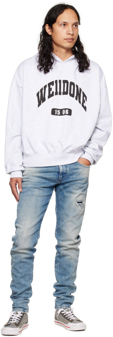 Pulover We11done We11done Print Hoodie Siva | WD-TH3-22-807-U-GY, 3