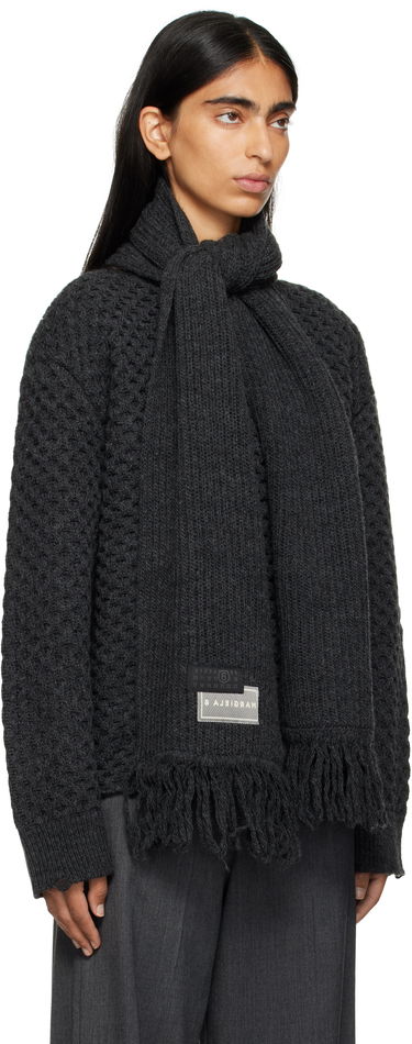 Pleteni pulover Maison Margiela MM6 Maison Margiela Knit Sweater with Scarf Siva | S52HL0049 M13132, 1