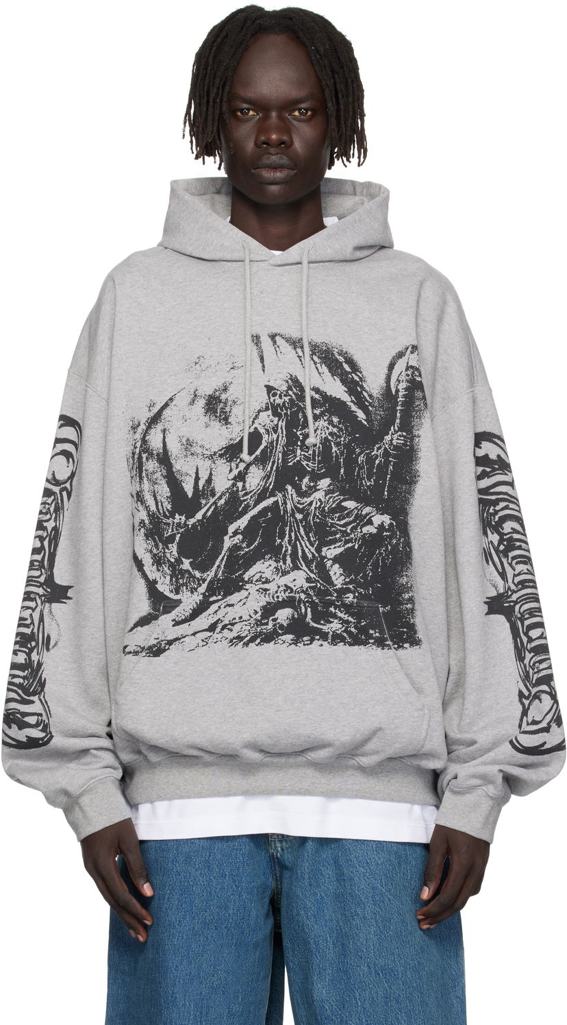 Pulover VETEMENTS Vetements Goth Oversized Hoodie Siva | UH76HD800G