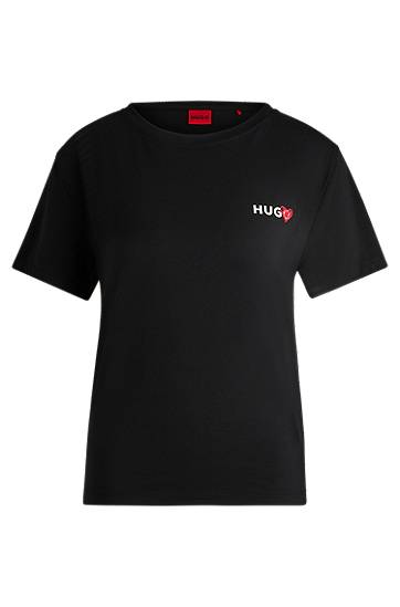 Majica BOSS HUGO Pyjama T-Shirt with Logo Print Črna | 50534300