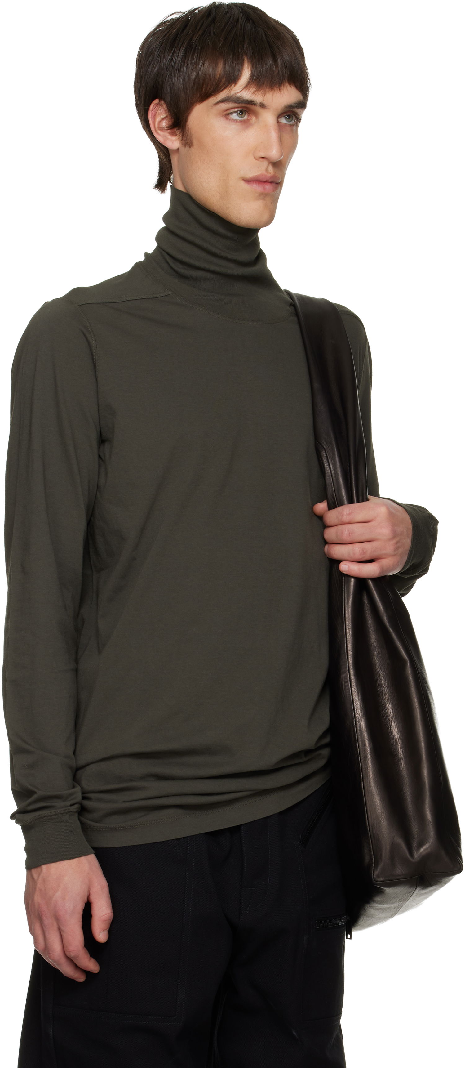 Pleteni pulover Rick Owens Rick Owens Concordians Surf Turtleneck Zelena | RU02E1286 JA, 1