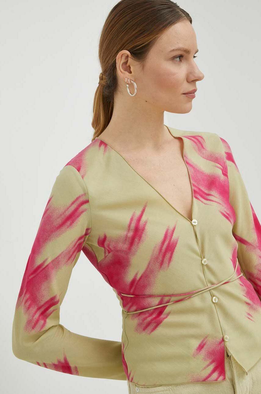 Srajce Samsoe Samsoe Emmie V-neck Blouse Večbarvna | F23100153, 0