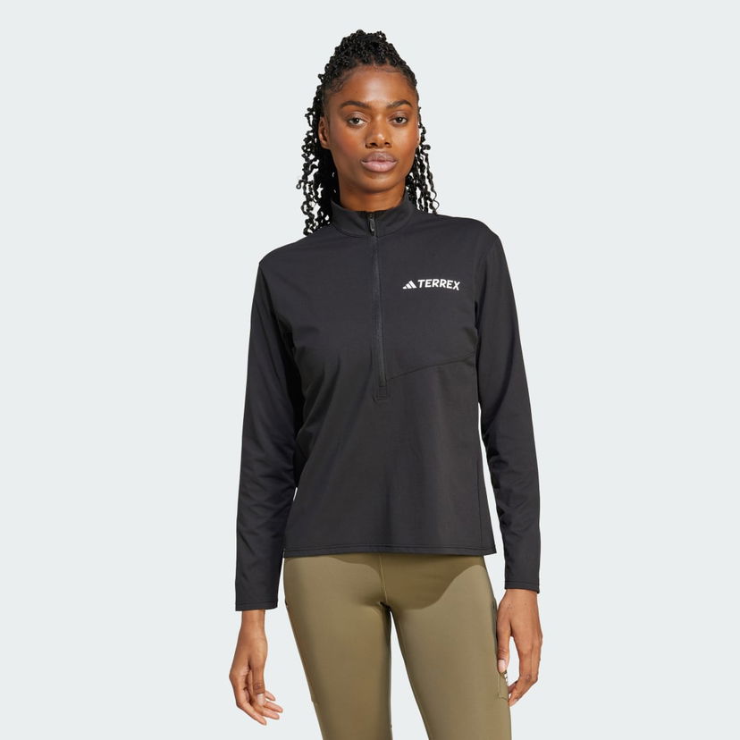 Pulover adidas Performance Terrex Multi Climacool 1/2 Zip Long Sleeve Top Črna | JF4185