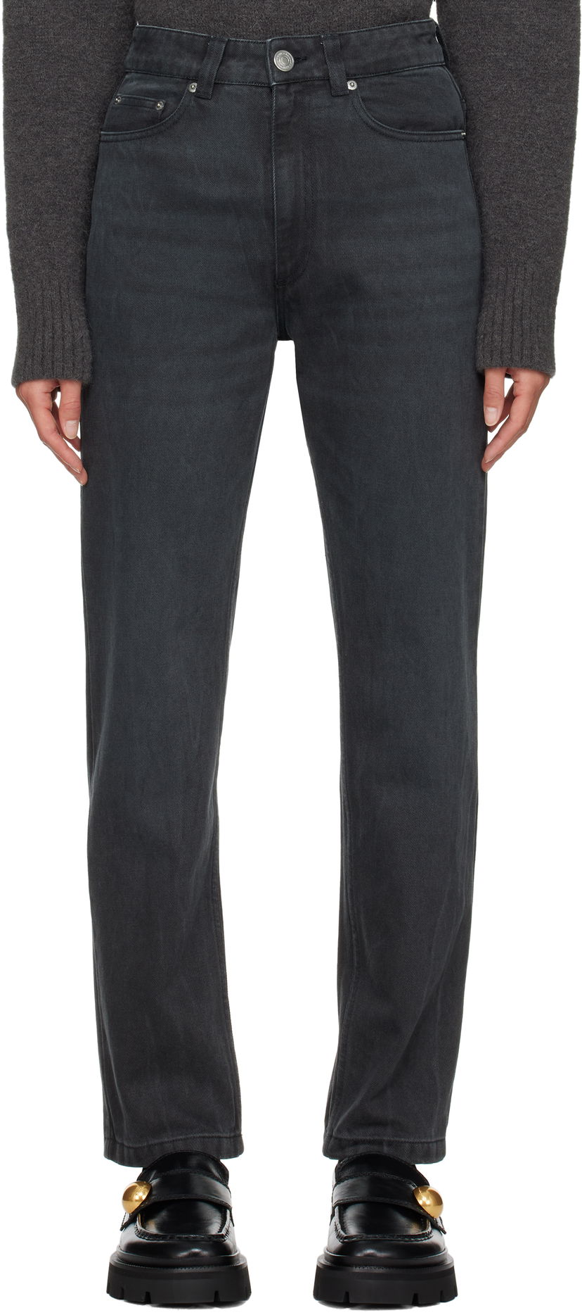 Kavbojke AMI Classic Fit Jeans Črna | FTR031.CO0037