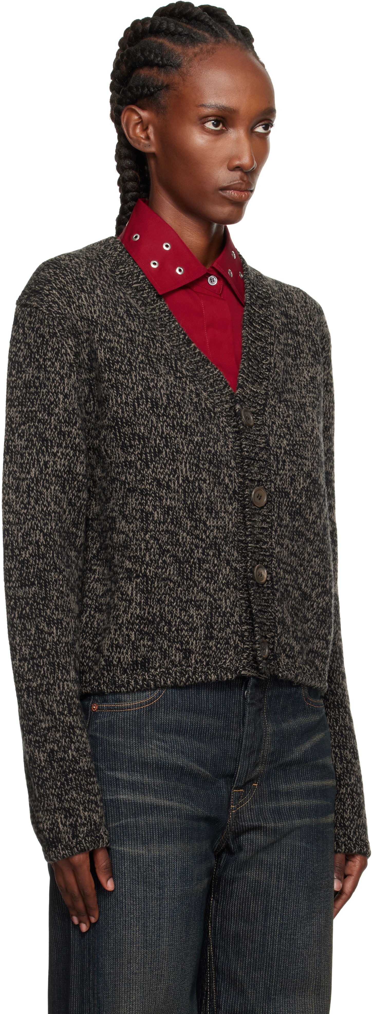 Pleteni pulover OUR LEGACY Our Legacy Academy Knit Cardigan Siva | W4253AB, 1