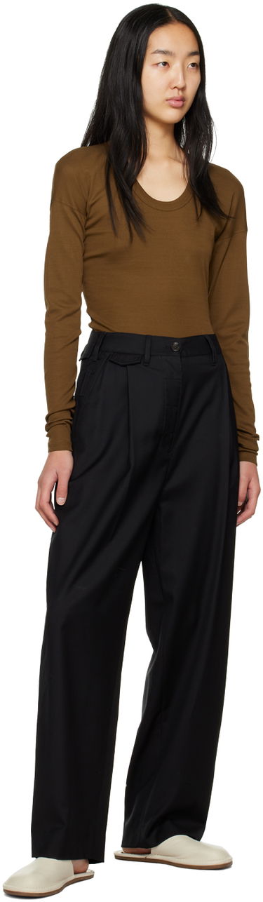 Hlače TOTEME TOTEME Fluid Trousers Črna | 224-2005-244, 3