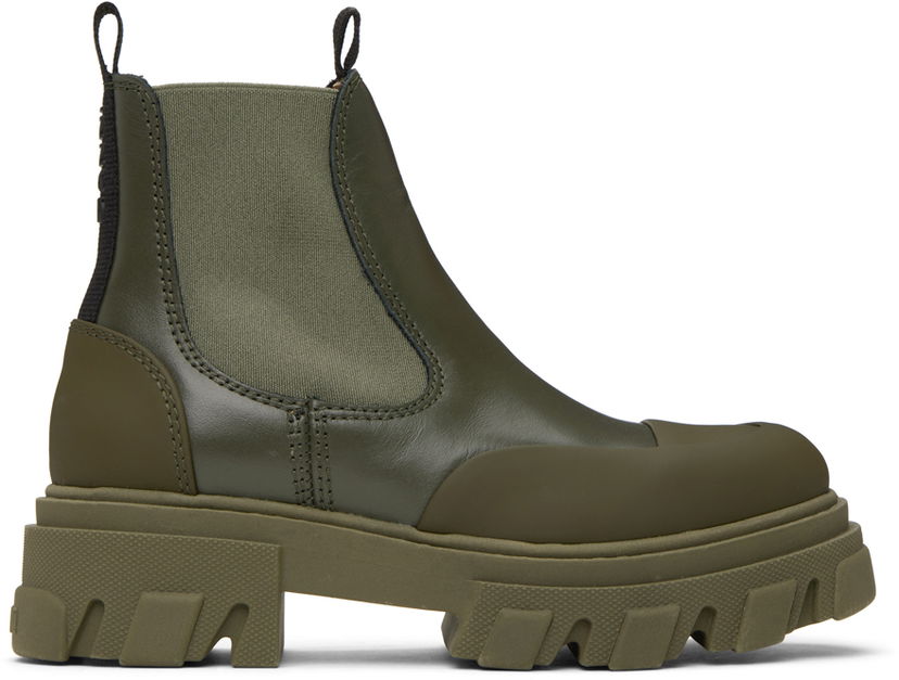 Superge in čevlji GANNI GANNI Cleated Low Chelsea Boots Zelena | S2236