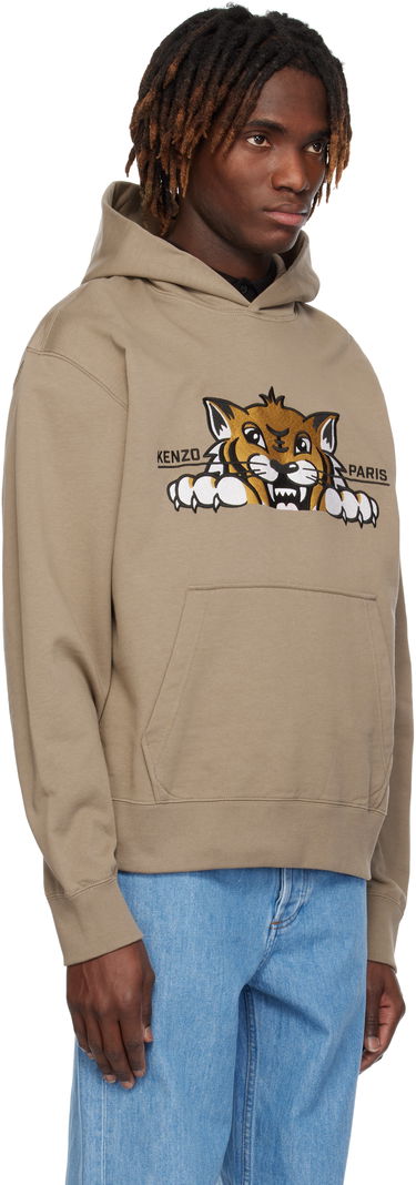 Pulover KENZO Happy Tiger Embroidered Hoodie Črna | FF55SW2644MF, 4