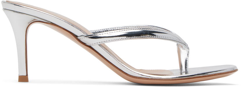 Superge in čevlji Gianvito Rossi Gianvito Rossi Calypso Thong Heeled Sandals Kovinski | G11260.70RIC.MET