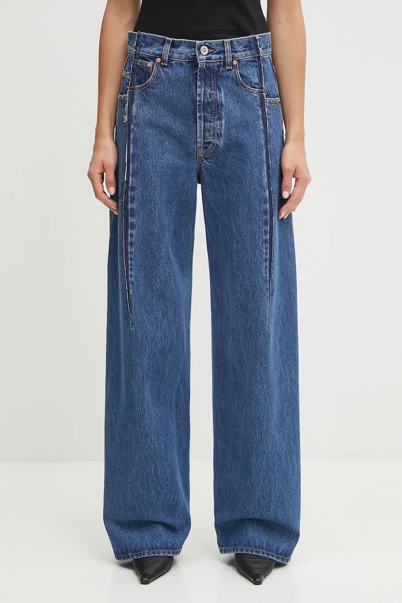 Kavbojke VETEMENTS VETEMENTS Cut Reconstructed High-Waisted Wide-Leg Jeans Modra | UH76DP460MB3