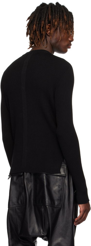 Pleteni pulover Rick Owens Rick Owens Hollywood Ribbed Geo Sweater Črna | RU01E5639 RIBM, 2