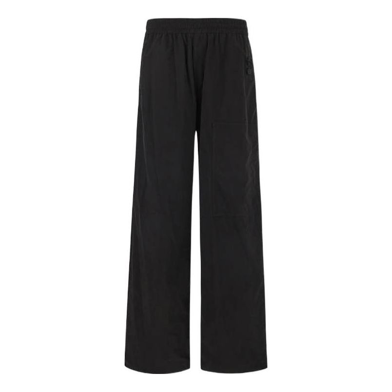 Trenirka Off-White Solid Color Elastic Waistband Straight-Leg Casual Pants Črna | OMCA238F22FAB0021000