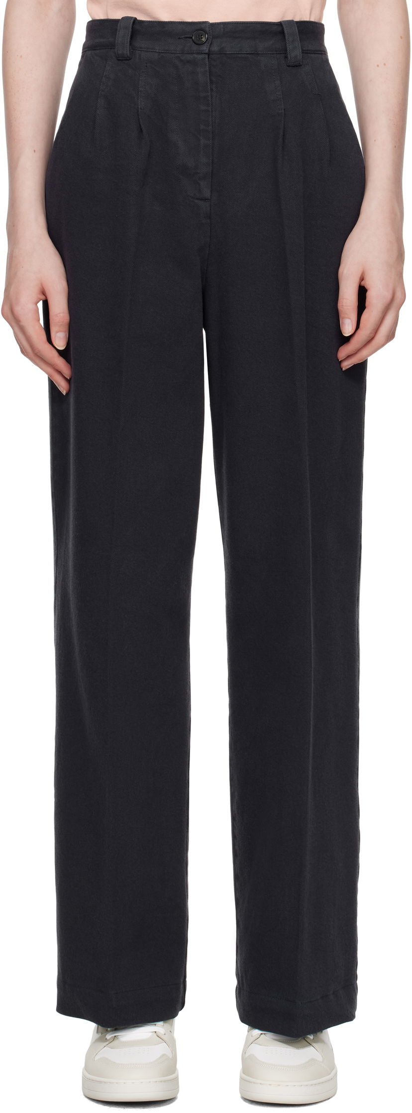 Hlače A.P.C. A.P.C. Tressie Wide-Leg Trousers Črna | COGZV-F08398