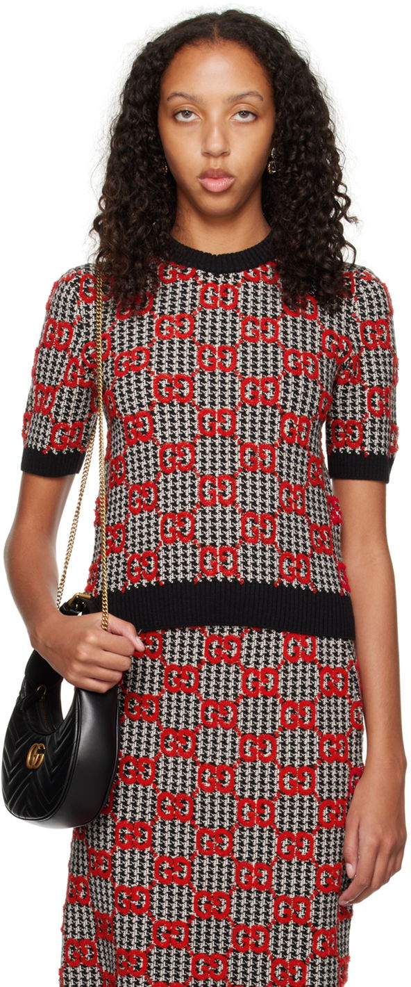 Pleteni pulover Gucci GG Rdeča | 731007 XKCM8, 0