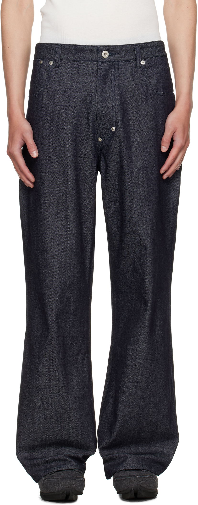 Kavbojke sage NATION SAGE NATION Straight Rivet Jeans Modra | S133 STRAIGHT RIVET TROUSER DENI