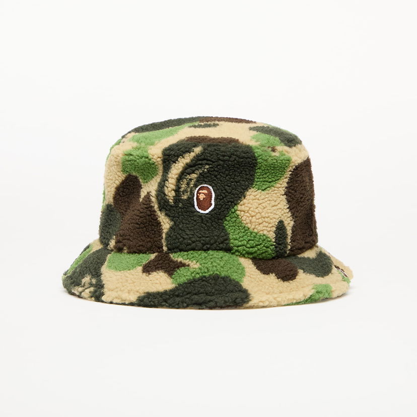 Klobuk BAPE A BATHING APE Abc Camo Boa Fleece Bucket Hat Zelena | 001HTK801006M GRN