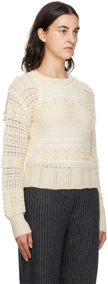 Pleteni pulover rag & bone Striped Crocheted Sweater Bež | WAS23F046LV46, 1