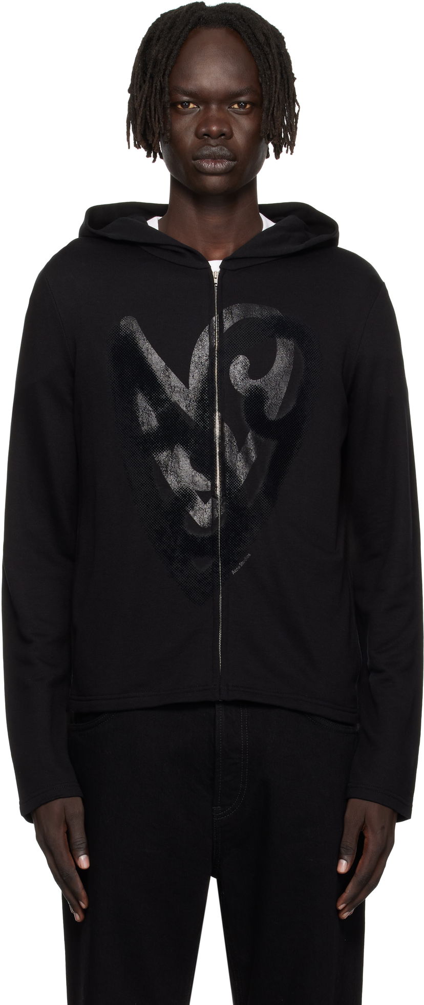 Pulover Acne Studios Acne Studios Heart Logo Zip Hoodie Črna | CI0201-