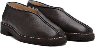 Superge in čevlji LEMAIRE Piped Crepe Slipper Loafers Rjava | FO0248 LL205, 3