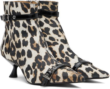 Nega čevljev GANNI GANNI Satin Eyelets Kitten Heel Boots Večbarvna | S2883, 3