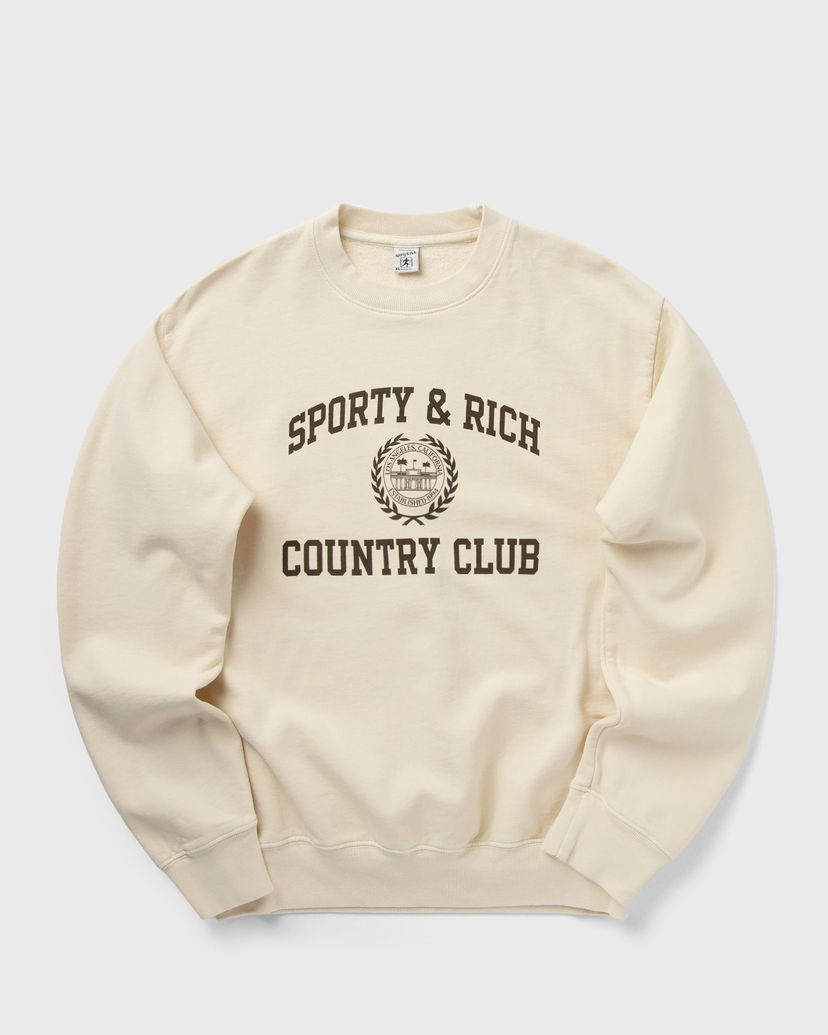 Pulover Sporty & Rich Varsity Crest Crewneck Sweatshirt Bež | ST071511218CR01