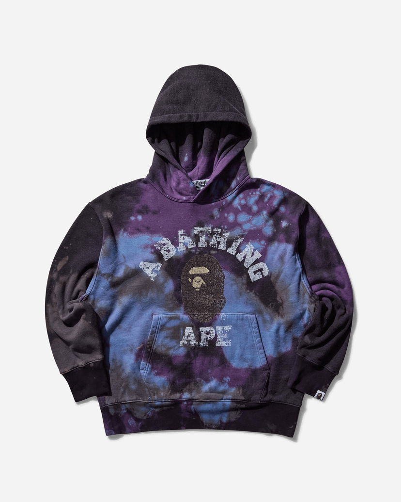 Pulover BAPE Tie Dye College Hoodie Lila | 1K80114003 BLACK