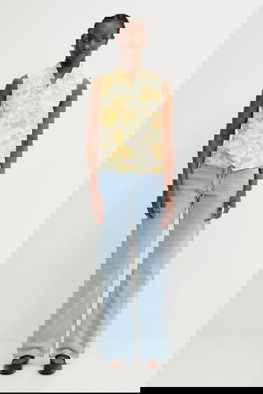 Telovnik KENZO Kenzo Floral Print Wrap Vest Rumena | FF52GI0099O1.01, 4