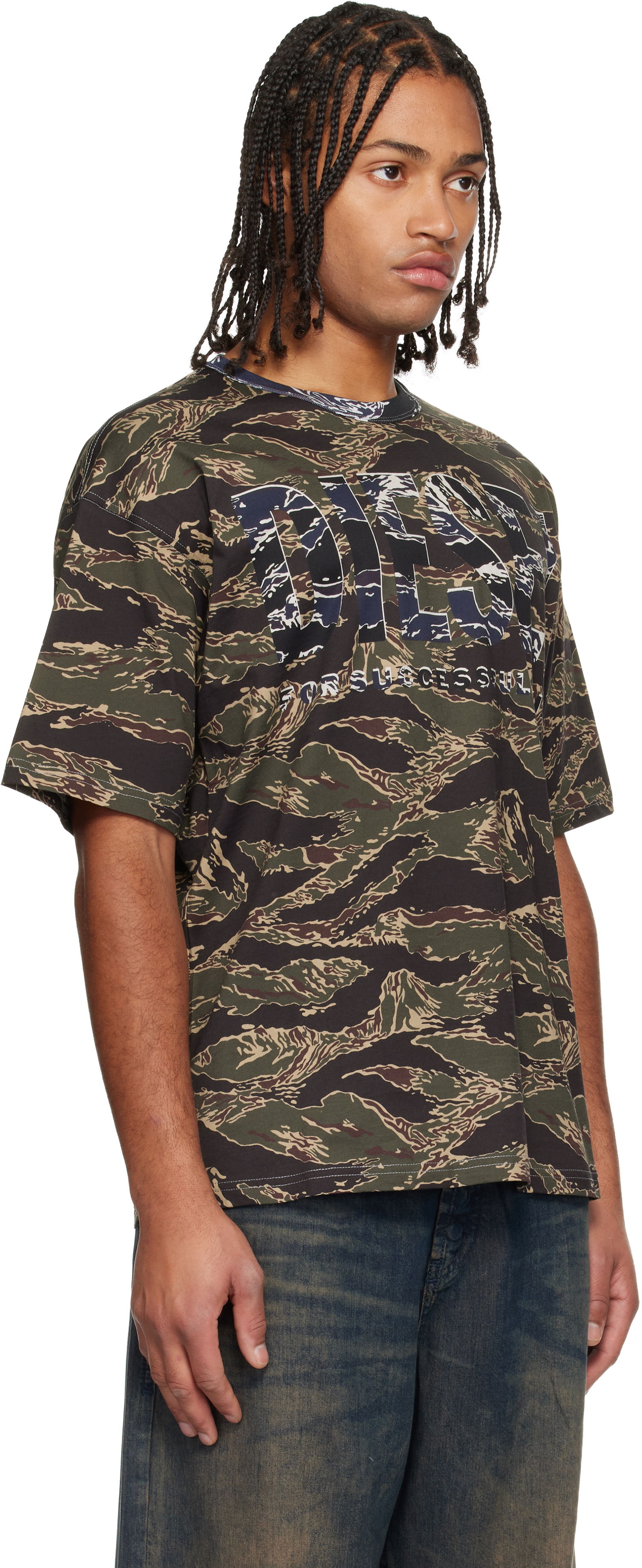 Majica Diesel Tiger Stripe Camouflage Graphic T-Shirt Večbarvna | A19343-0AJFJ-51FA, 1