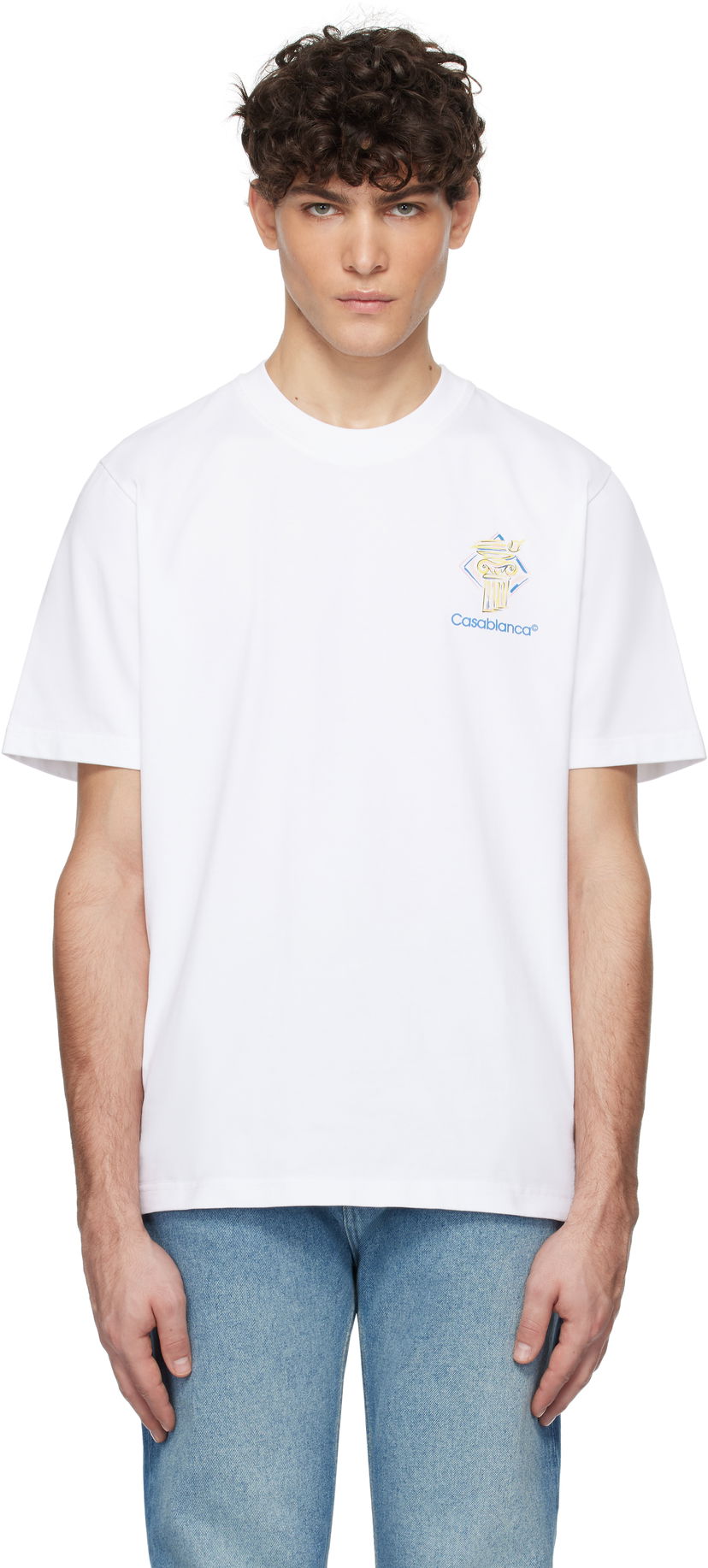 Majica Casablanca Diamond Column Graphic T-Shirt Bela | MPS25-JTS-001-04