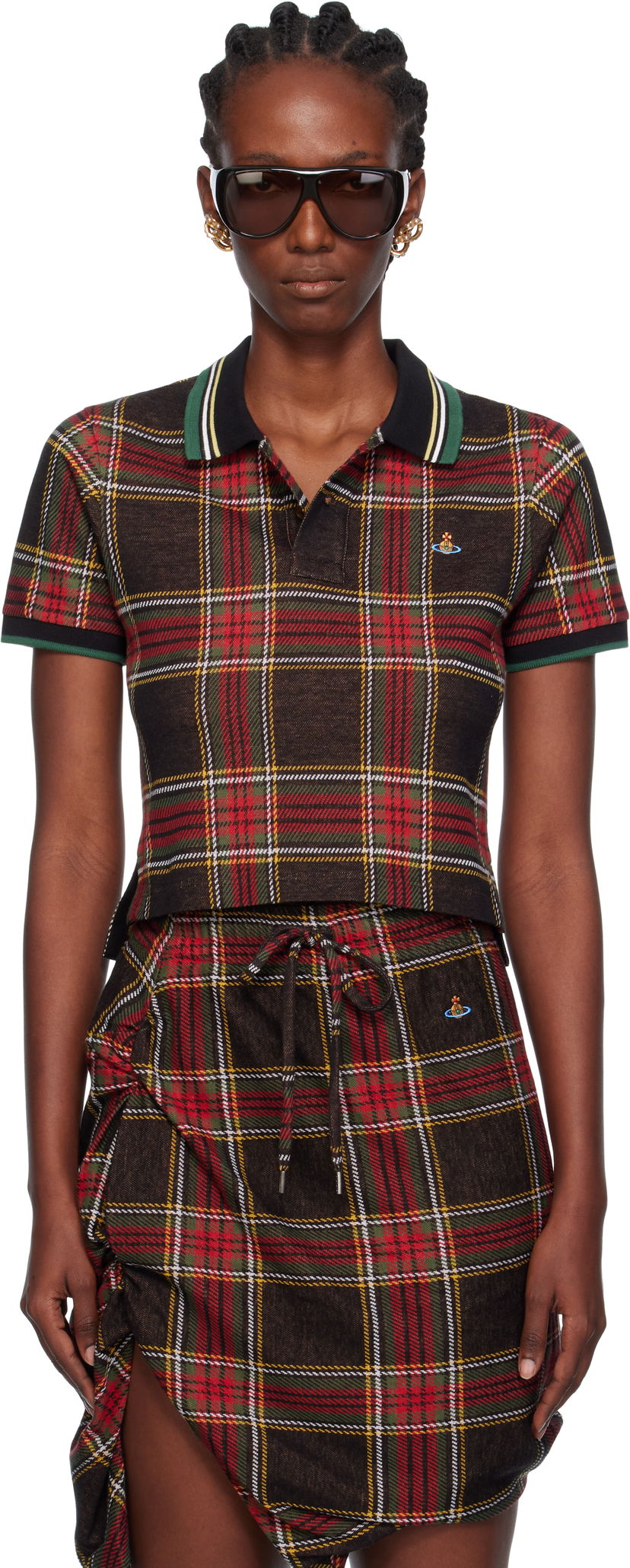 Polo majica Vivienne Westwood Vivienne Westwood Classic Cropped Plaid Polo Večbarvna | 1H010003-J009T-