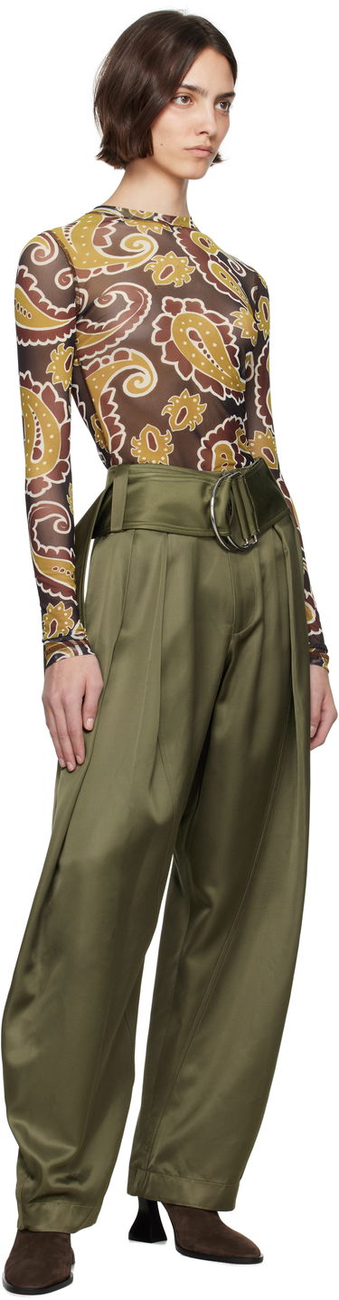 Majica JW Anderson JW Anderson Paisley Mesh Long Sleeve T-Shirt Rjava | JO0138-PG1788, 4