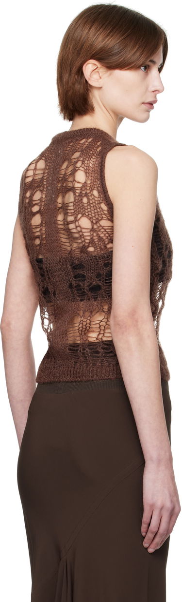 Pleteni pulover Rick Owens Rick Owens Hollywood Spider Knit Tank Top Rjava | RP01E7608 KNETMH, 2
