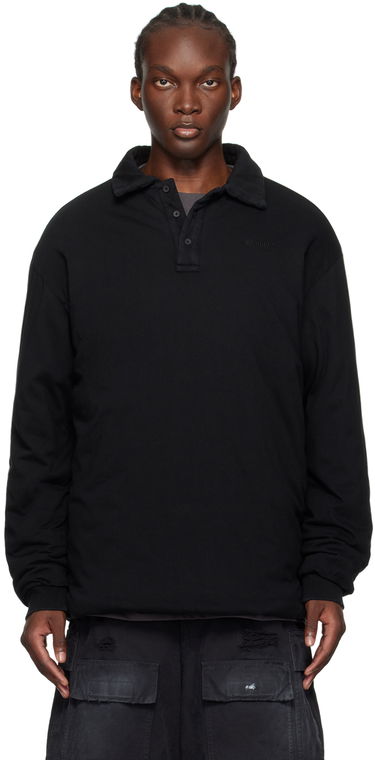 Pleteni pulover We11done Padded Long Sleeve Polo Črna | WD-TT2-24-739-U-BK, 0