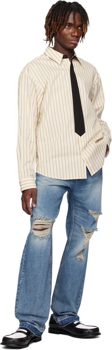 Srajce We11done We11done Necktie Striped Shirt Bež | WD-SH0-25-161-M-BG, 3
