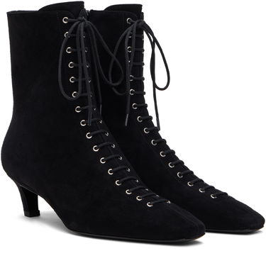 Modni dodatki TOTEME TOTEME Suede Lace-Up Ankle Boots Črna | 252-WAS0209-LE0012, 3