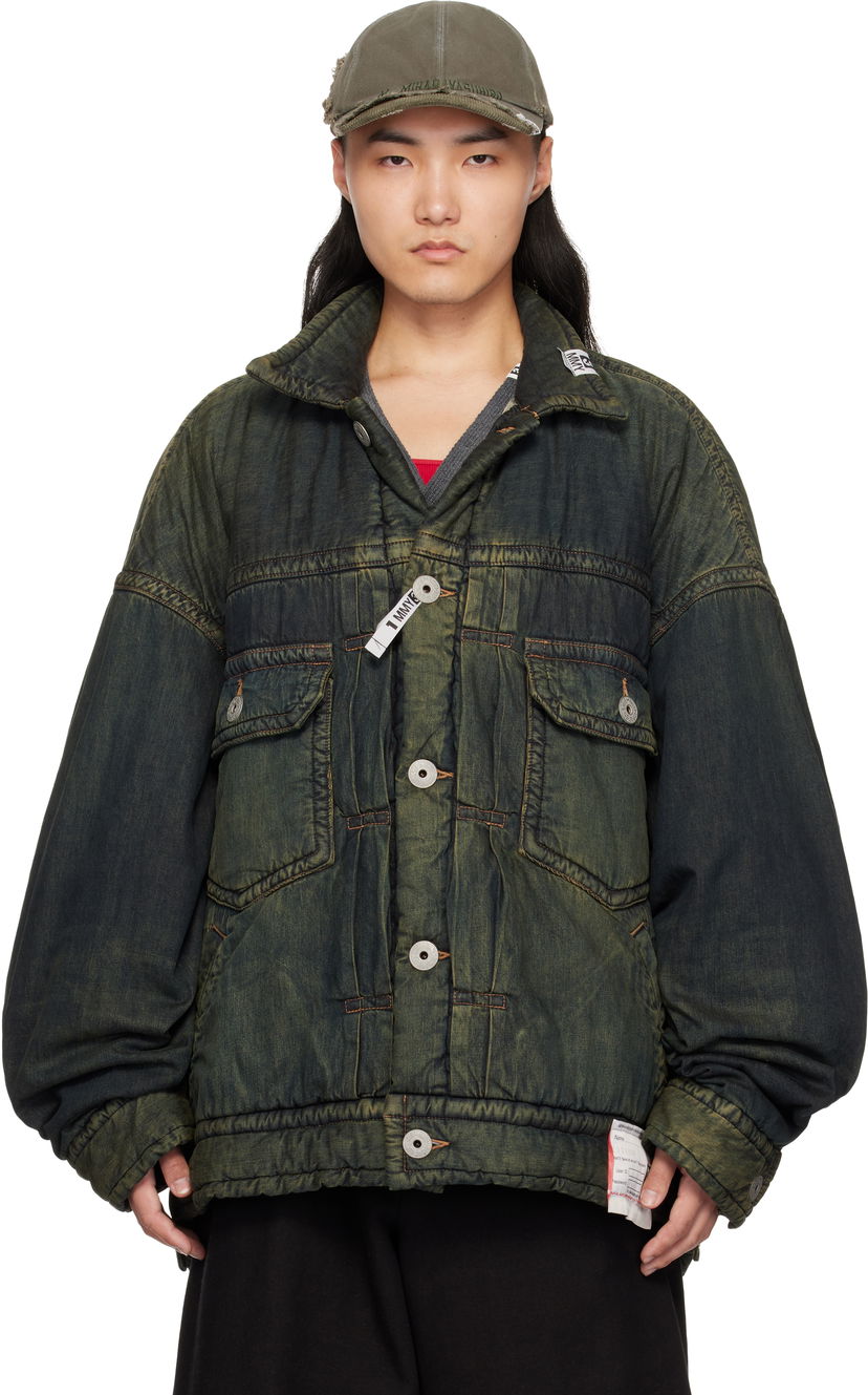 Puhovka Maison MIHARA YASUHIRO Maison MIHARA YASUHIRO Huge Puffer Denim Jacket Zelena | A13BL023