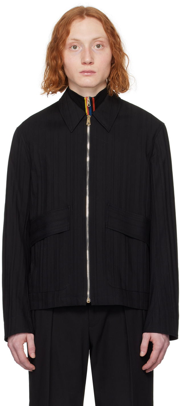 Jakna Paul Smith Paul Smith Embossed Zip-Up Jacket Črna | M1R-705Y-M02221-79