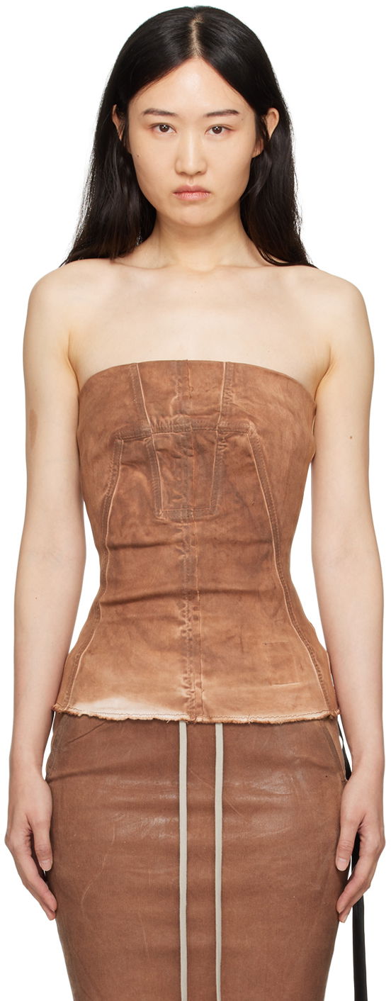Bodi Rick Owens Bustier Denim Top Rjava | DS02D2127 HSCF, 0