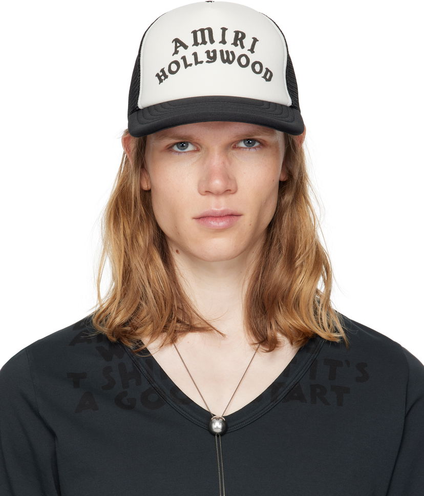 Kapa AMIRI Trucker Cap 'Hollywood' Bela | AMHATR1025