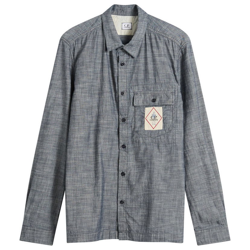 Srajce C.P. Company C.P. Company Chambray Overshirt, Size Large Modra | 19CMSH145A-110065W-D17