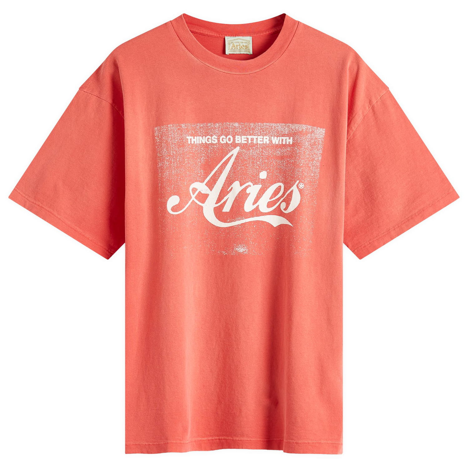 Majica Aries Aries Sunbleached Cola T-Shirt, Size Large Rdeča | AR62622-RED, 0