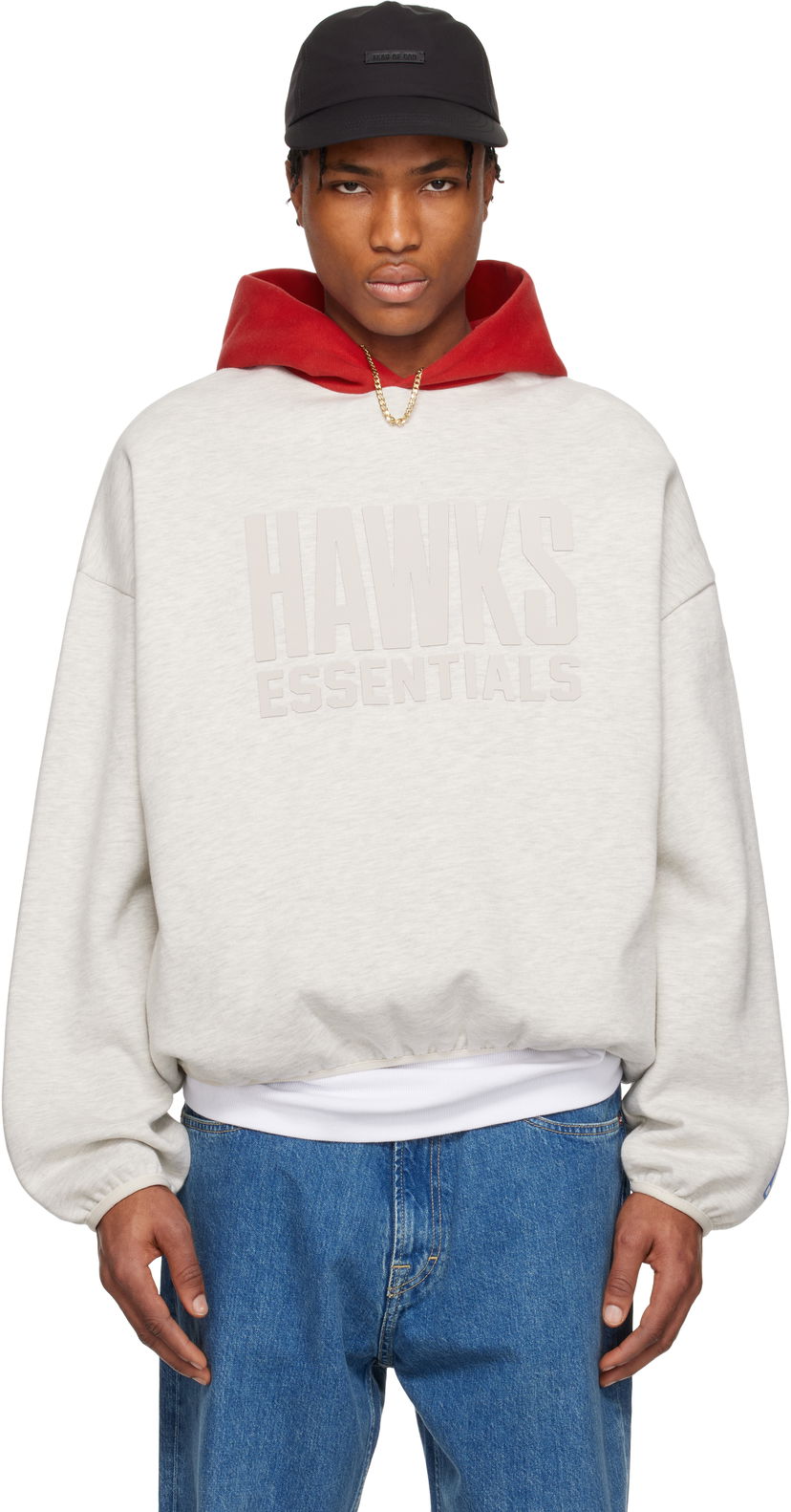 Pulover Fear of God ESSENTIALS NBA Hawks Pullover Hoodie Siva | 192AL246509F