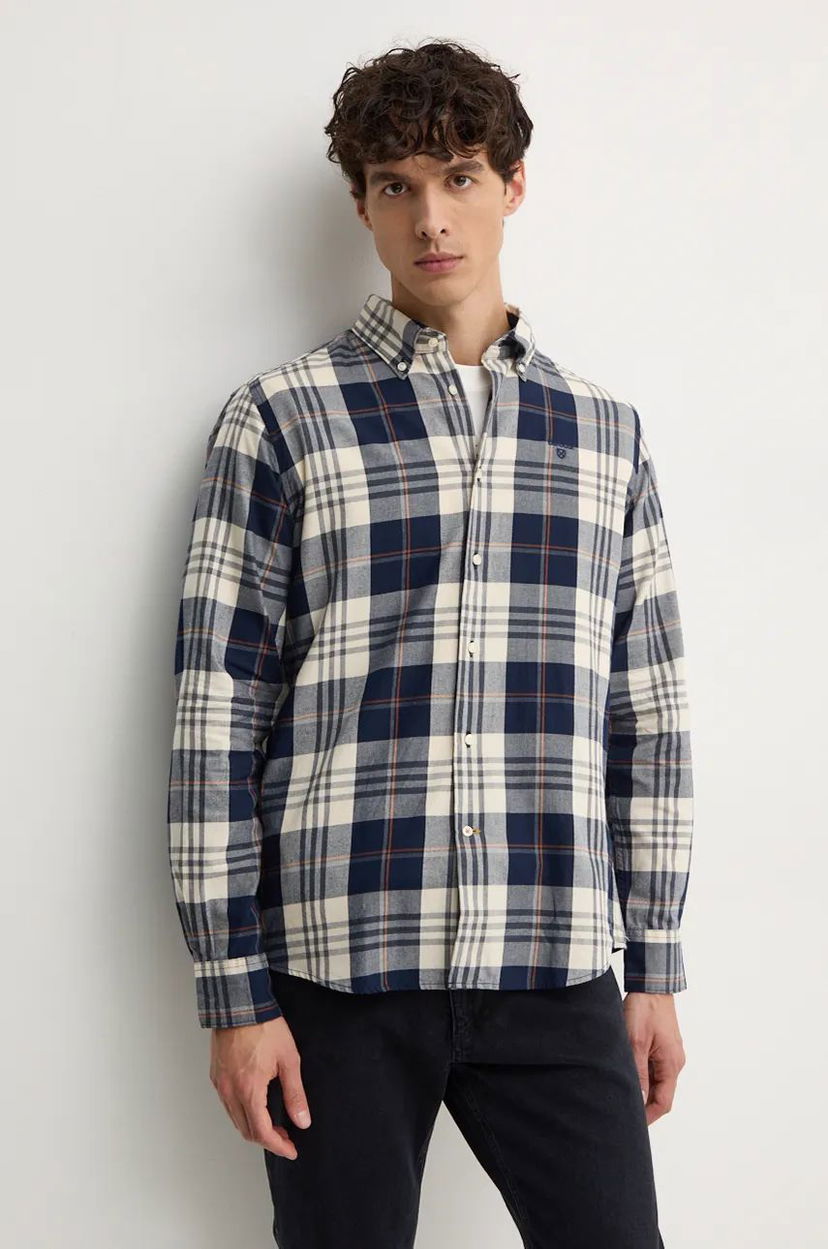Srajce Barbour Edgar Slim Fit Button-Down Shirt Modra | MSH5355