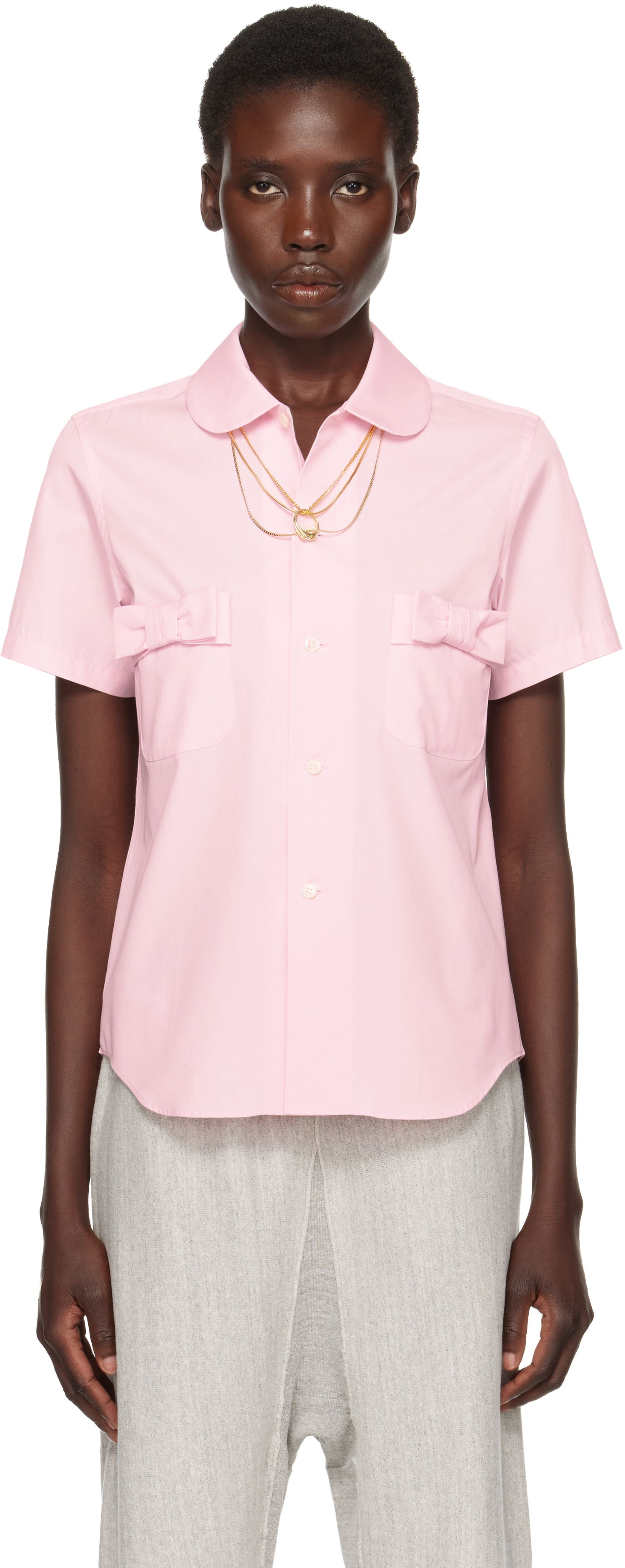 Srajce Comme des Garçons Girl Cotton Bow Pocket Shirt Roza | NO-B007-051-2, 0